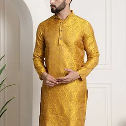 SOJANYA Men Woven Design Jacquard Straight Kurta-image-38