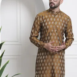 SOJANYA Men Woven Design Jacquard Straight Kurta-image-87