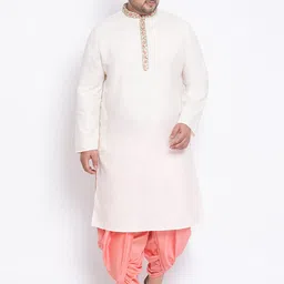 KISAH PLUS Plus Size Floral Embroidered Cotton Silk Kurta-picture-33