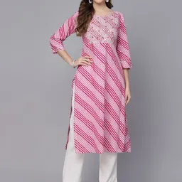 Stylum Leheriya Printed Mirror Work Gotta Patti Sequinned Kurta-image-57