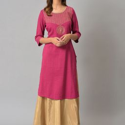 AURELIA Ethnic Motifs Printed Indie Prints Straight Kurta-68