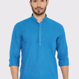 Maharaja Mandarin Collar Long Sleeves Pure Cotton Kurta-picture-36