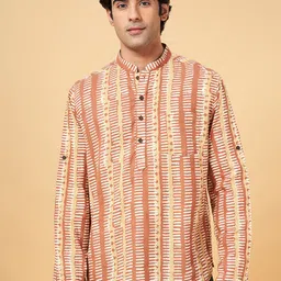 indus route by Pantaloons Geometric Printed Pure Cotton Kurta-picture-51