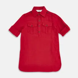 indus route by Pantaloons Boys Red Pathani Kurta-picture-7