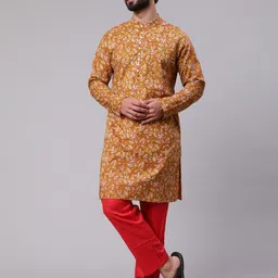 AKS Floral Printed Cotton Kurta-image-91
