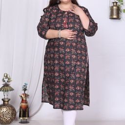 Swasti Plus Size Floral Printed Cotton Straight Kurta-picture-20