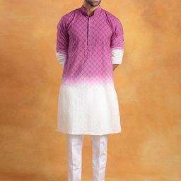 Aashima Wahal Ombre Dyed Band Collar Cotton Kurta-image-56