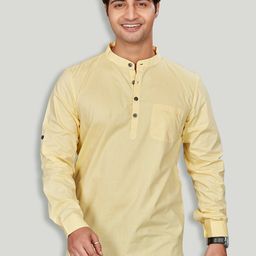 Authentics Cotton Self Textured Short Kurta-image-11