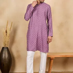 HERE&NOW Men Geometric Kurta-image-8
