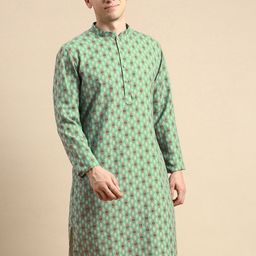 Amodh by Kisah Mandarin Collar Ethnic Motifs Printed Kurta-picture-34