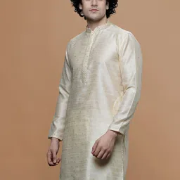 MAAHI FABS Geometric Woven Design Jacquard Straight Kurta-6