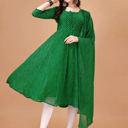 PMD Fashion Leheriya Printed Georgette Anarkali Kurta-image-29