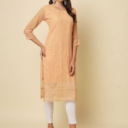 VAIRAGEE Ethnic Motifs Embroidered Chikankari Georgette Kurta-image-59
