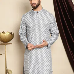 Anouk Ethnic Motifs Printed Cotton Linen Straight Kurta-image-82