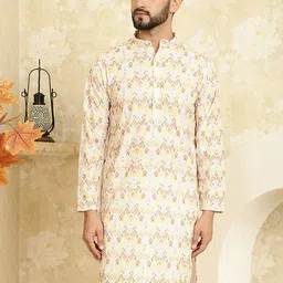 SOJANYA Geometric Printed Thread Work Cotton Straight Kurta-picture-49
