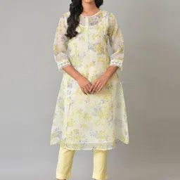 W Floral Printed Panelled Anarkali Kurta-31