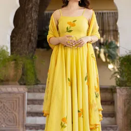 Ambraee Floral Printed Flared Sleeves Cotton Kurta-picture-17