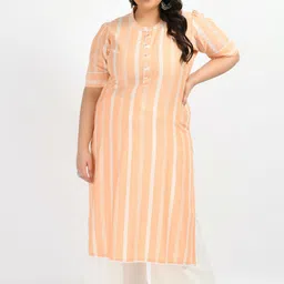 PrettyPlus by Desinoor com Women Plus Size Striped Kurta-41