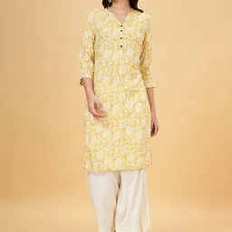 RANGMANCH BY PANTALOONS Women Printed Keyhole Neck Kurta-36
