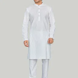 Authentics Men Extended Sleeves Chikankari Pathani Kurta-picture-31