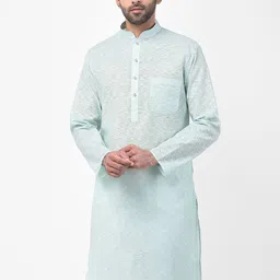 SG LEMAN Men Sea Green Kurta-image-99