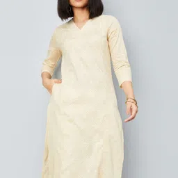 max Ethnic Motifs Embroidered V-Neck Straight Kurta-57