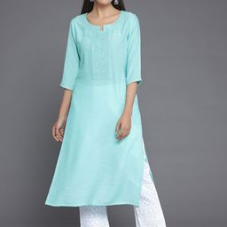 Libas Yoke Design Cotton Chikankari Kurta-picture-32