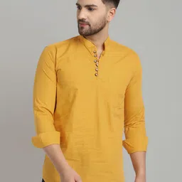 Majestic Mandarin Collar Straight Short Pure Cotton Kurta-picture-48