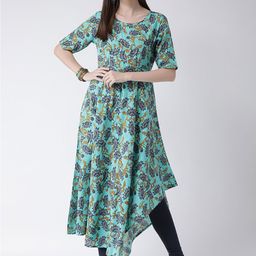 Span Women Green Floral Printed Kurta-image-35
