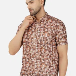 BASE 41 Geometric Printed Mandarin Collar Kurta-image-48