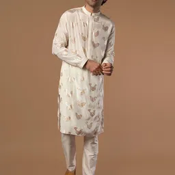Masaba Men Off-White & Gold-Coloured Ethnic Motifs Printed Straight Kurta-picture-12