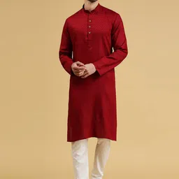 RAJUBHAI HARGOVINDAS Men Thread Work Dobby Kurta-image-65