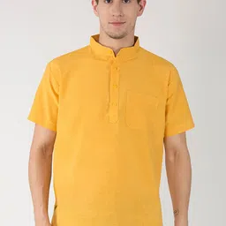RIAG Band Collar Short Sleeves Cotton Kurta-picture-22