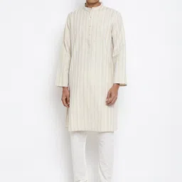 Fabindia Men Off White Striped Kurta-38