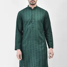 SG LEMAN Mandarin Collar Long Sleeves Thread Work Kurta-picture-14