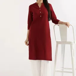 KALINI Mandarin Collar Straight Kurta-35