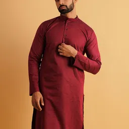 Lightpole Band Collar Straight Kurta-image-88