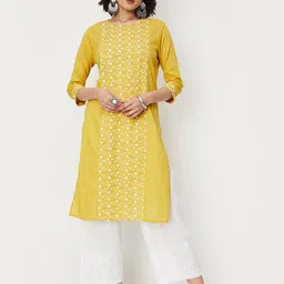 max Ethnic Motifs Embroidered Thread Work Pure Cotton Kurta-image-68