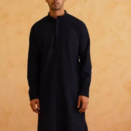 SOJANYA Geometric Embroidered Mandarin Collar Thread Work Straight Kurta-image-67