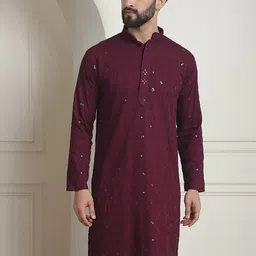 SOJANYA Embroidered Mandarin Collar Long Sleeves Straight Kurta-picture-32