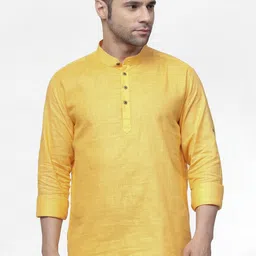 allan peter Band Collar Pure Cotton Kurta-image-63