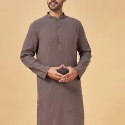 indus route by Pantaloons Mandarin Collar Cotton Kurta-picture-19