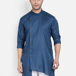 Armaan Ethnic Men Solid Angrakha Cotton Kurta-picture-28