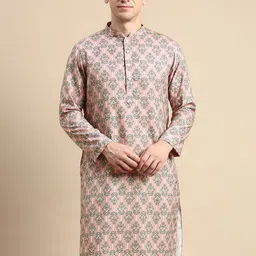 Amodh by Kisah Floral Printed Mandarin Collar Kurta-34