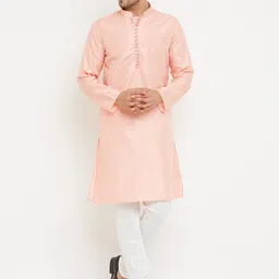 Armaan Ethnic Floral Embroiderd Mandarin Collar Thread Work Detail Silk Straight Kurta-image-75