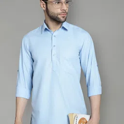 Jompers Shirt Collar Long Sleeves Cotton Silk Short Kurta-image-98