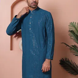 Jompers Men Thread Work Kurta-picture-0