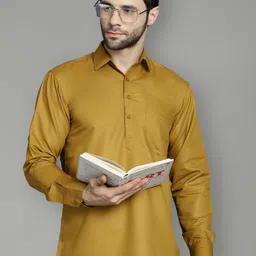 Jompers Shirt Collar Long Sleeves Cotton Silk Short Kurta-image-96