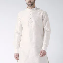 DEYANN Men Off White Thread Work Kurta-picture-21