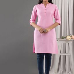Kohsh Mandarin Collar Roll-Up Sleeves Straight Kurta-picture-25